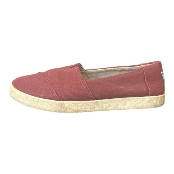 Toms Women’s Maroon Slip-On Canvas Flats Size 8 - Picture 6 of 9